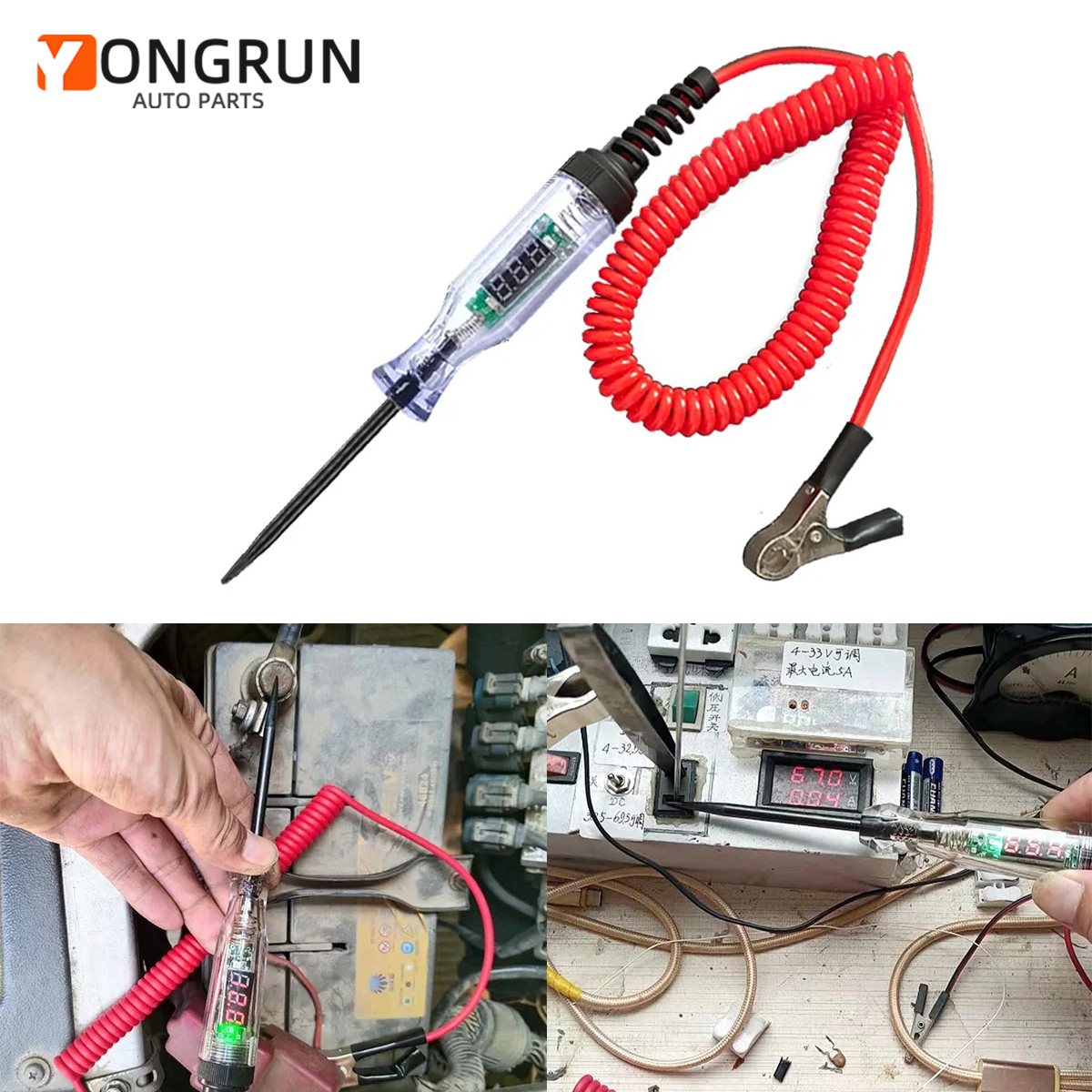 Circuit Test Pencil - 6V-24V/5V-90V Tester di circuito automobilistico Display